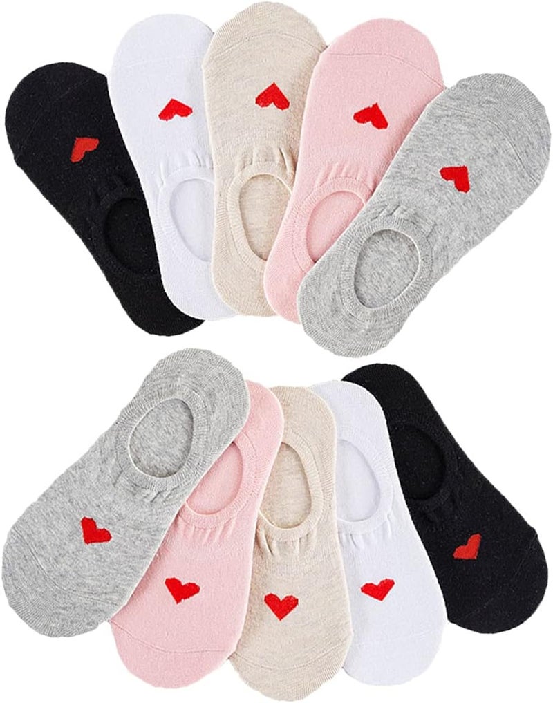 MRYUWB 5-10 Pairs Kids Girls No Show Socks, Anti-slip Soft Cotton Socks, Ultra Comfortable for Children 6-15 Years - Image 1